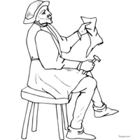 Coloring of a medieval shoemaker