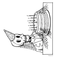 Skeleton with a spider web | Toupty.com