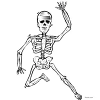 Skeleton waving from afar | Toupty.com