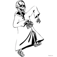 Skeleton with a walkman | Toupty.com