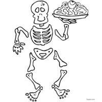 Skeleton bringing Halloween dinner | Toupty.com