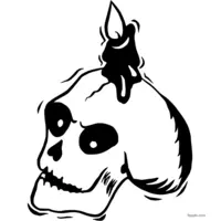 Skull with a candle