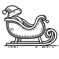 Simple sleigh coloring | Toupty.com