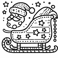 Sleigh decorated with stars coloring | Toupty.com