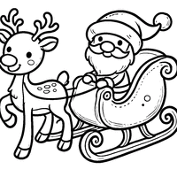 Sleigh pulled by a reindeer coloring | Toupty.com