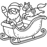 Santa's sleigh coloring | Toupty.com