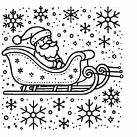 Sleigh with snowflakes coloring | Toupty.com