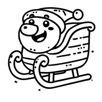 Sleigh with funny snowman coloring | Toupty.com