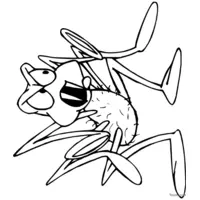 Gray spider with big fangs coloring page