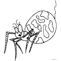 Gray spider with red spots coloring page