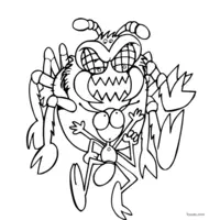 Spider hunting an ant coloring page