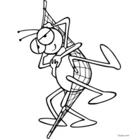 Spider and its hammock-shaped web coloring page