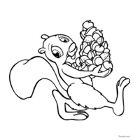 black and white squirrel coloring page