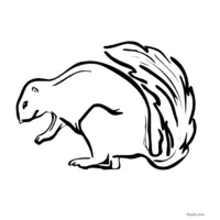 free squirrel drawing for printing