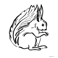 squirrel drawing for printing and coloring