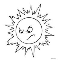 Grumpy Sun Coloring | Toupty.com