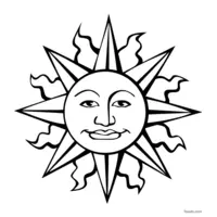 Desert Sun Coloring | Toupty.com