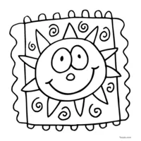 Child's Drawing of the Sun Coloring | Toupty.com