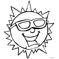 Cool Sun with Sunglasses Coloring | Toupty.com