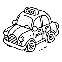 Simplified classic taxi with minimal details