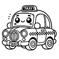 Small chibi taxi with round headlights