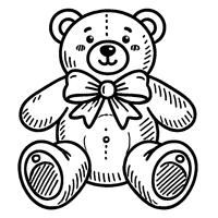 Teddy bear toy coloring for kids