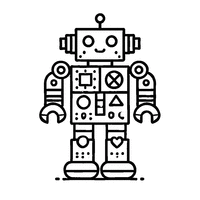 Toy robot coloring