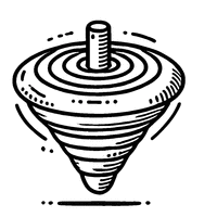 Toy spinning top coloring