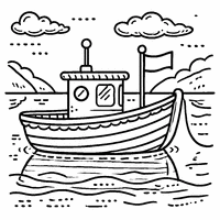 Toy boat coloring