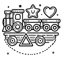 Wooden toy train coloring