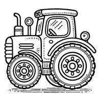 Tractor on the farm coloring page | Toupty.com