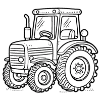 Beautiful farm tractor coloring page | Toupty.com