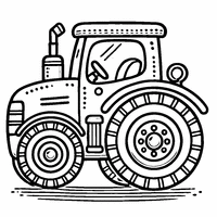 Tractor with big wheels coloring page | Toupty.com