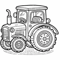 Tractor drawing coloring page | Toupty.com