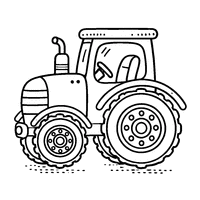 Easy to color tractor coloring page | Toupty.com