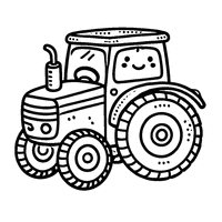 Tractor for kids coloring page | Toupty.com