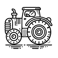 Simple tractor coloring page | Toupty.com