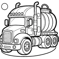 Semi-Truck Coloring Page