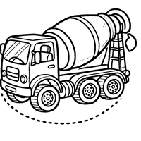 Cartoon Cement Mixer Truck