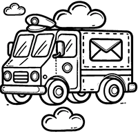 Postal Truck Coloring Page