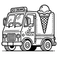 Ice Cream Truck Coloring Page