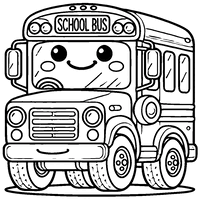 School Truck Coloring Page