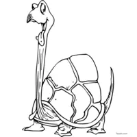 Long-necked turtle coloring page