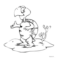 Standing turtle coloring page