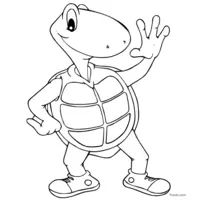 Funny turtle to print and color