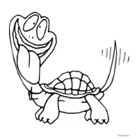 Wacky turtle coloring page