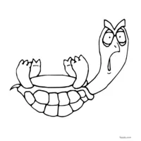 Upside-down turtle coloring page