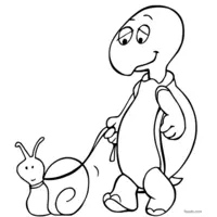 Cartoon turtle coloring page