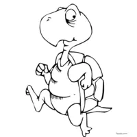 Running turtle coloring page