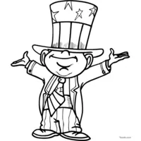 Little Uncle Sam coloring | Toupty.com